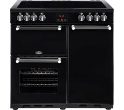 BELLING  Kensington 90E Electric Ceramic Range Cooker - Black & Chrome